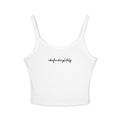 Women's Spaghetti Strap Tank Top — Minimal Script 'absolutelylovely' Crop Tank